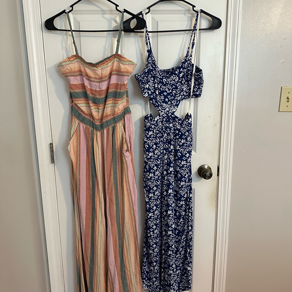 Striped and Floral Jumpsuit Set